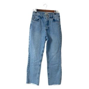 Coco Jolie Jeans Light Wash Straight Boyfriend Fit High Rise Button Fly Size 28